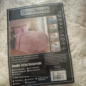 Chenille tufted bedspreads king size color Natural